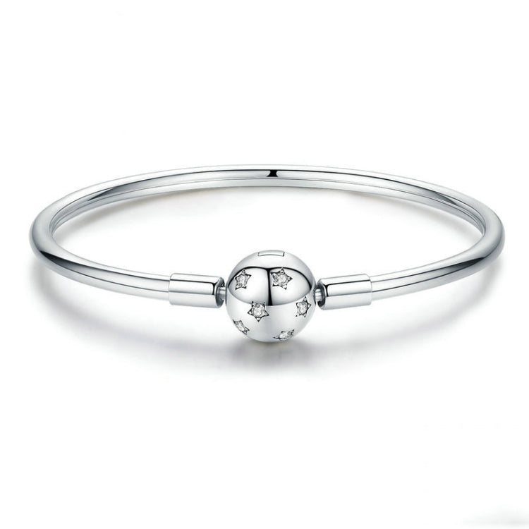 Pulseira Estrela em Prata Esterlina S925 DIY com Contas, 17cm, 19cm