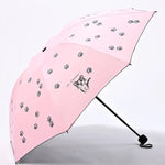 Guarda-chuva infantil criativo em vinil, pequeno, fresco, dobrável, proteção solar, azul céu, roxo, rosa, azul marinho