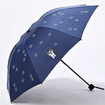 Guarda-chuva infantil criativo em vinil, pequeno, fresco, dobrável, proteção solar, azul céu, roxo, rosa, azul marinho