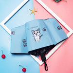 Guarda-chuva infantil criativo em vinil, pequeno, fresco, dobrável, proteção solar, azul céu, roxo, rosa, azul marinho