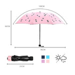Guarda-chuva infantil criativo em vinil, pequeno, fresco, dobrável, proteção solar, azul céu, roxo, rosa, azul marinho