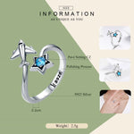 Anel de Prata Esterlina S925 Viagem Interestelar Anel Aberto Feminino, SCR322
