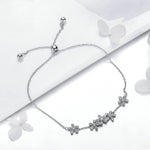 Pulseira em prata esterlina S925 com margarida, SCB084