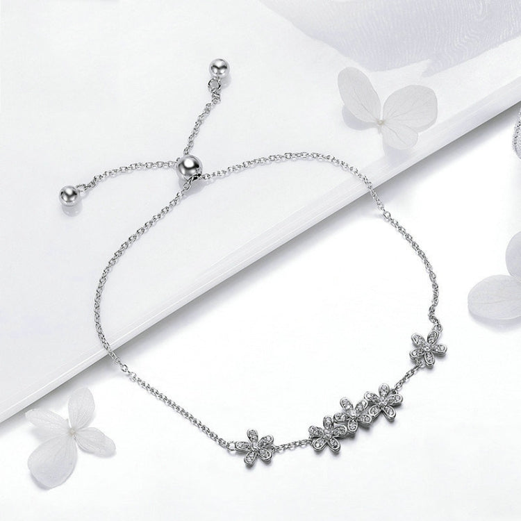 Pulseira em prata esterlina S925 com margarida, SCB084