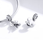 Pendente de Elefante Animal em Prata Esterlina S925 Acessórios para Pulseira DIY