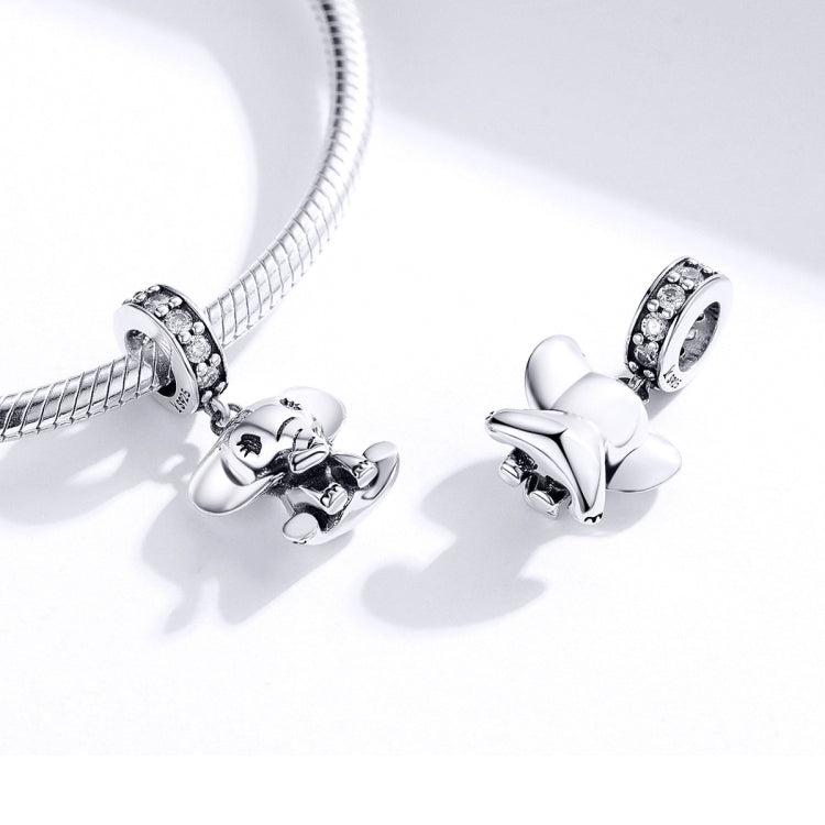 Pendente de Elefante Animal em Prata Esterlina S925 Acessórios para Pulseira DIY