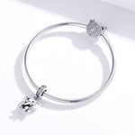 Pendente de Elefante Animal em Prata Esterlina S925 Acessórios para Pulseira DIY