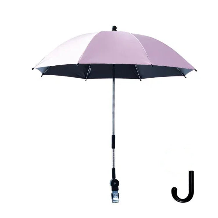 Guarda-chuva universal para carrinho de bebé, deslizante, artefacto em vinil anti-UV, clipe universal para sol e chuva, rosa, cinzento, azul, preto