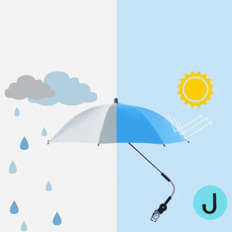 Guarda-chuva universal para carrinho de bebé, deslizante, artefacto em vinil anti-UV, clipe universal para sol e chuva, rosa, cinzento, azul, preto