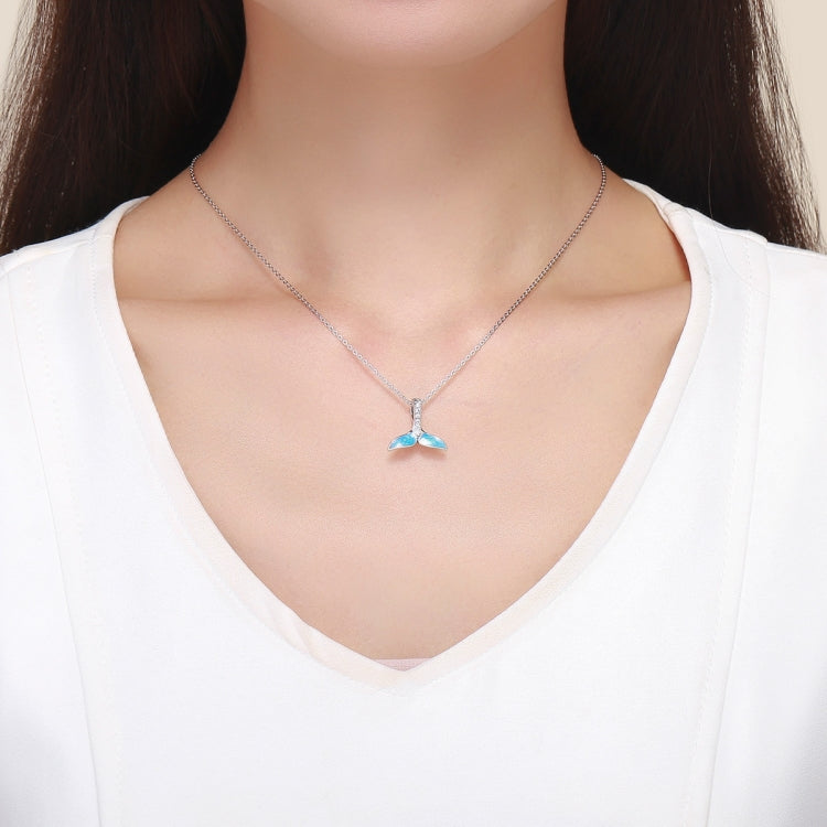 Colar com pendente em forma de cauda de peixe oceânico em prata de lei S925, acessórios DIY, SCC1067