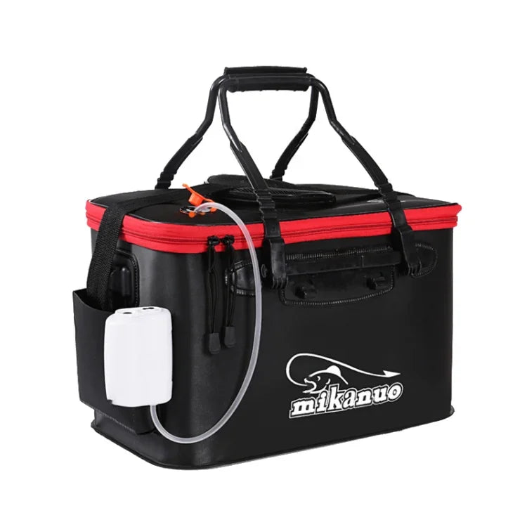 Caixa de Peixe Vivo Dobrável Multifuncional Reforçada Balde de Pesca, 40 cm (com Alça e Bolso Lateral), 45 cm (com Alça e Bolso Lateral), 50 cm (com Alça e Bolso Lateral)