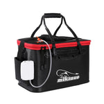 Caixa de Peixe Vivo Dobrável Multifuncional Reforçada Balde de Pesca, 40 cm (com Alça e Bolso Lateral), 45 cm (com Alça e Bolso Lateral), 50 cm (com Alça e Bolso Lateral)