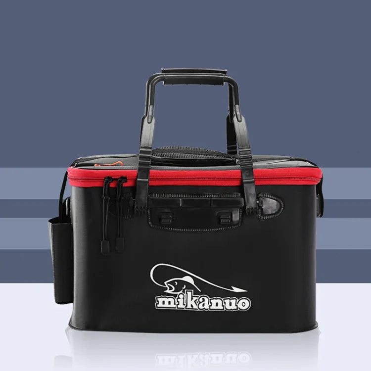 Caixa de Peixe Vivo Dobrável Multifuncional Reforçada Balde de Pesca, 40 cm (com Alça e Bolso Lateral), 45 cm (com Alça e Bolso Lateral), 50 cm (com Alça e Bolso Lateral)