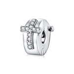 S925 Sterling Silver DIY Personality Beaded Accessories Cross Positioning Buckle Silver Beads