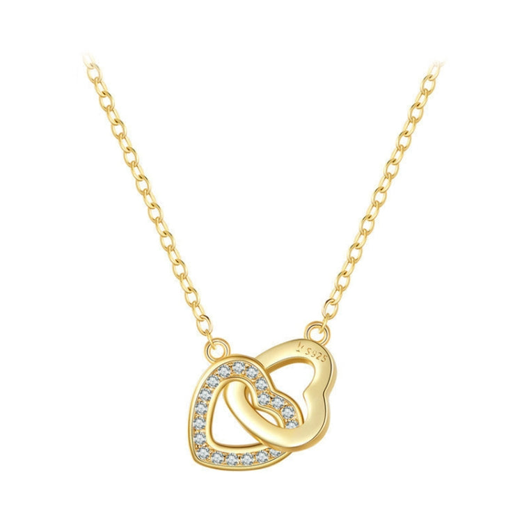 Colar feminino Love em prata de lei S925, SCN181, SCN181 (dourado)