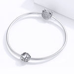 Vintage Love Beaded Sterling Silver S925 Round Beads DIY Bracelet Jewelry Accessories