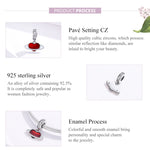 Colar com pendente planeta do amor vermelho em prata de lei S925, acessórios para pulseira DIY