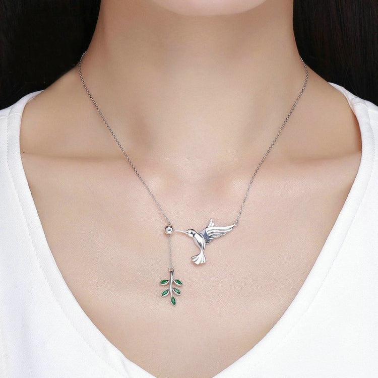 Hummingbird Greetings S925 Sterling Silver Necklace Zirconia Necklace, SCN217
