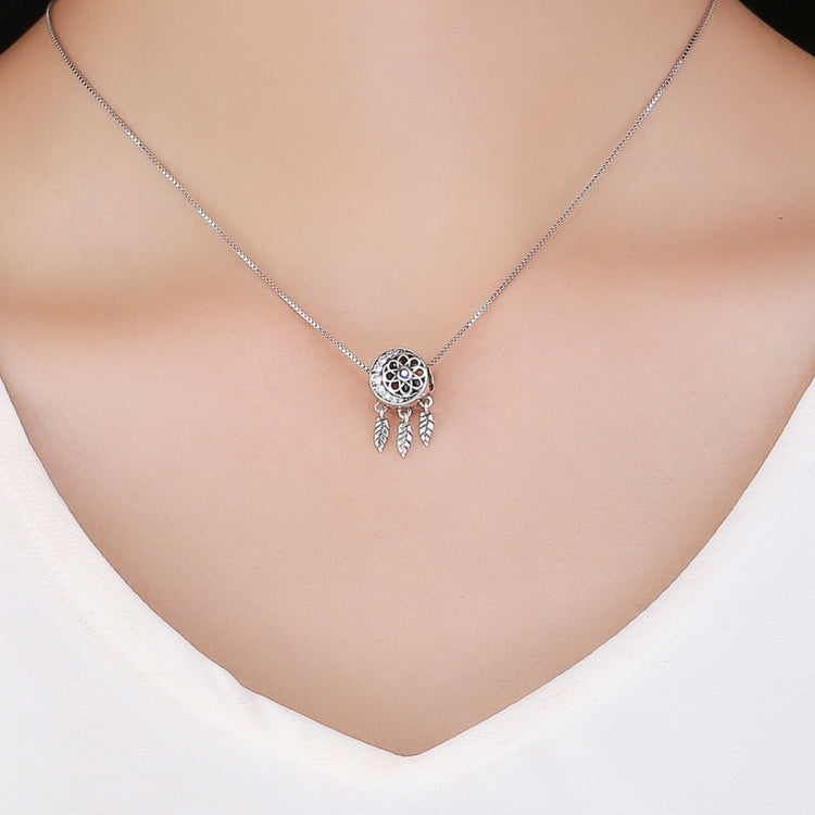 Contas de Prata Esterlina S925 com Padrão Oco Acessórios para Pulseiras DIY, SCC718