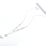 Colar de Prata Esterlina S925 Banhado a Platina Colar Duplo com Pequenas Estrelas Luz Prateada, SCN365