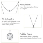 Colar de Prata Esterlina S925 Banhado a Platina Colar Duplo com Pequenas Estrelas Luz Prateada, SCN365