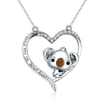 Colar Feminino Koala Fofo em Prata Esterlina S925, SCN256
