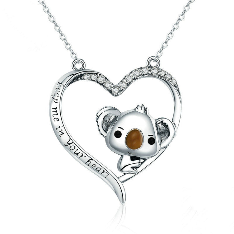 Colar Feminino Koala Fofo em Prata Esterlina S925, SCN256