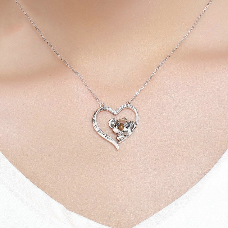 Colar Feminino Koala Fofo em Prata Esterlina S925, SCN256