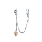 Pulseira DIY com Corrente de Segurança de Trevo em Prata Esterlina S925 com Revestimento de Platina, SCC1261
