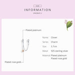 Pulseira DIY com Corrente de Segurança de Trevo em Prata Esterlina S925 com Revestimento de Platina, SCC1261