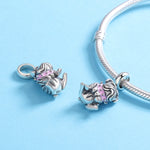 Pulseira com Pingente de Bulldog com Contas em Prata Esterlina S925, SCC552