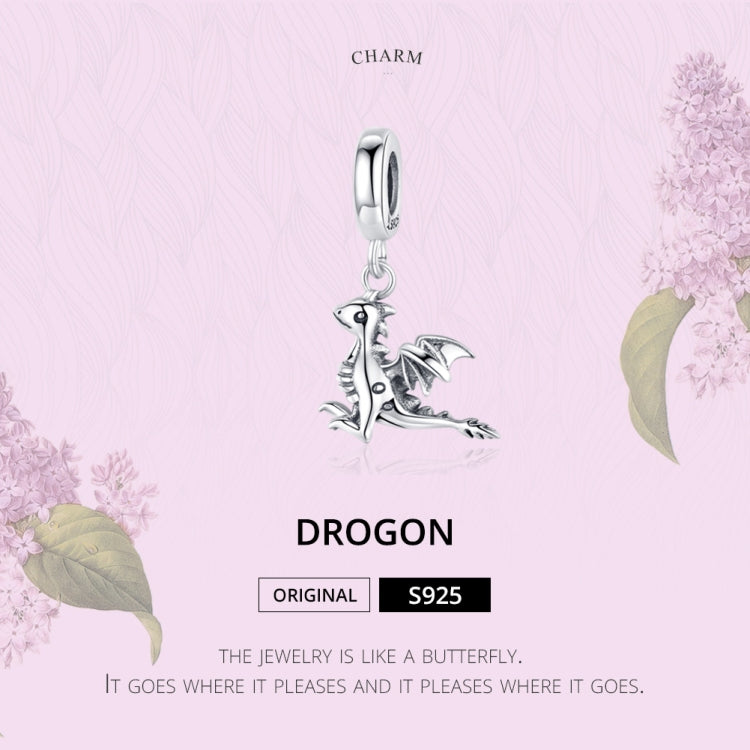 Pingente de Dragão em Prata Esterlina S925 Acessórios para Pulseira DIY, SCC1322