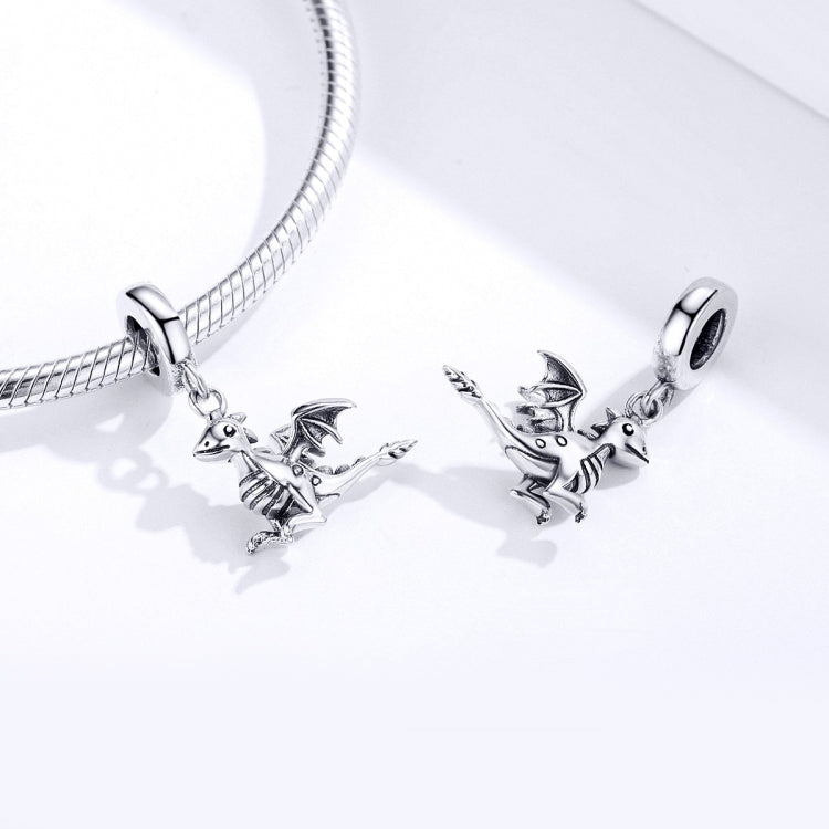 Pingente de Dragão em Prata Esterlina S925 Acessórios para Pulseira DIY, SCC1322