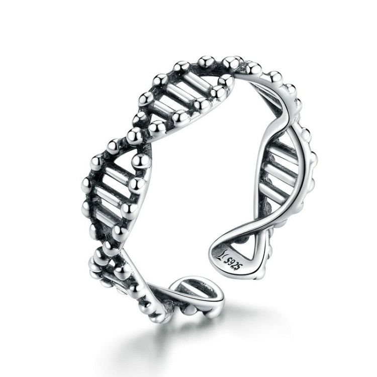 Anel Vintage Aberto em Prata Esterlina S925 em Forma de DNA, SCR643