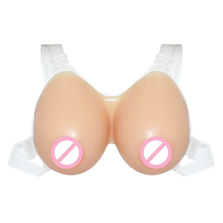 Próteses de Seios de Silicone Conjugados para Cross-dressing Falsos Seios para Homens Disfarçados de Seios Femininos, 500g Alça Transparente Não Pegajosa, 500g Cola com Alça Transparente, 600g Alça Transparente Não Pegajosa