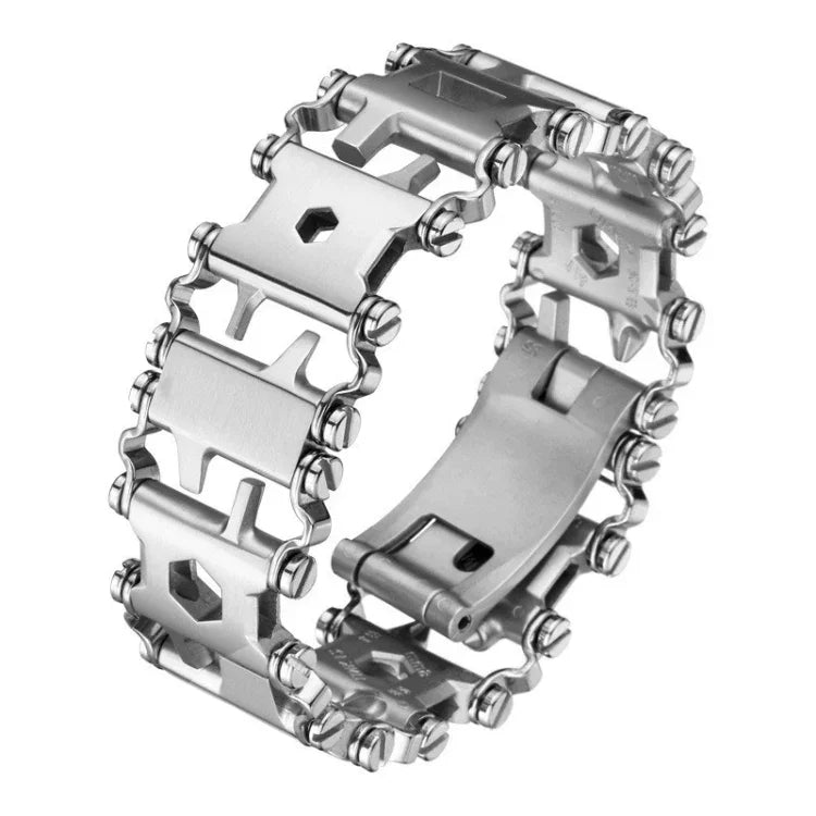 Pulseira Multifuncional de Aço Inoxidável para Sobrevivência ao Ar Livre para Homens