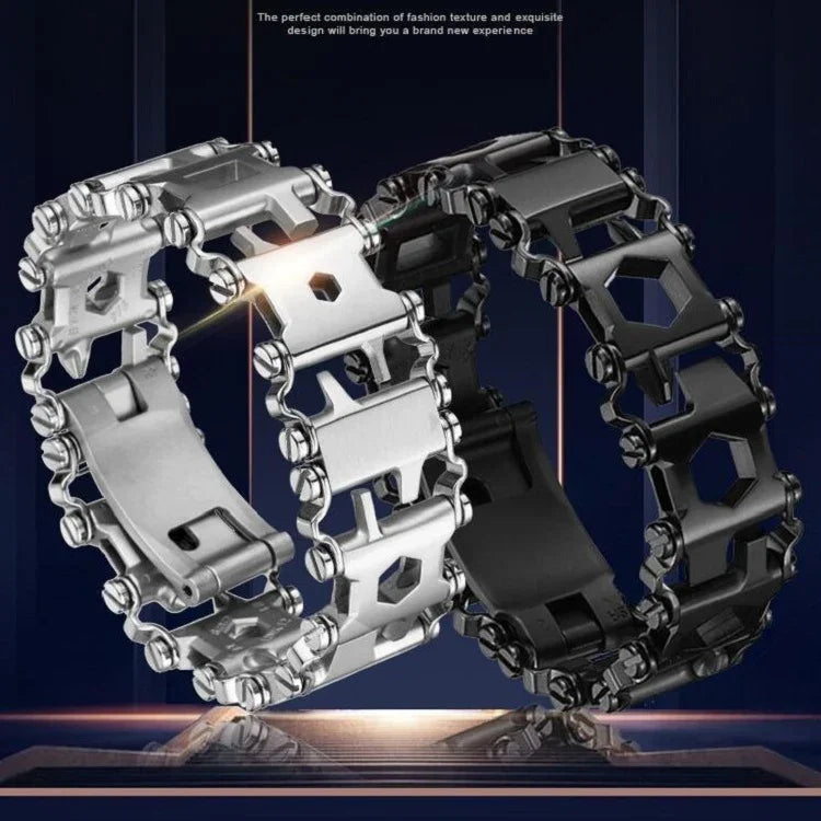 Pulseira Multifuncional de Aço Inoxidável para Sobrevivência ao Ar Livre para Homens