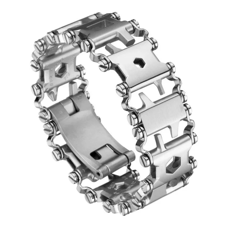 Pulseira Multifuncional de Aço Inoxidável para Sobrevivência ao Ar Livre para Homens