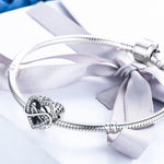 Contas Vazadas em Forma de Coração com Diamante em Prata Esterlina S925 Acessórios para Pulseira DIY, SCC432