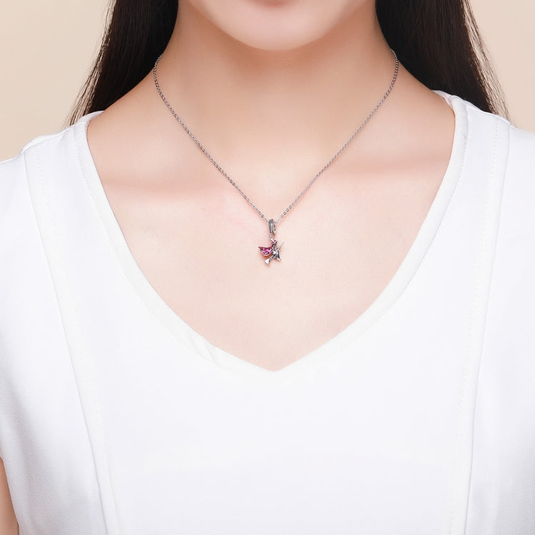 Pingente de Vassoura Mágica de Bruxa em Prata Esterlina S925 com Óleo a Pingar Acessórios para Pulseira DIY, SCC914
