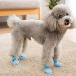 4 PCS/Conjunto Botas de Chuva de Silicone para Cão Desenho Animado, S, M, L