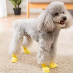 4 PCS/Conjunto Botas de Chuva de Silicone para Cão Desenho Animado, S, M, L