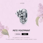 Contas de Pegada de Animal em Prata Esterlina S925 para Pulseiras DIY