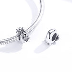 Contas de Pegada de Animal em Prata Esterlina S925 para Pulseiras DIY