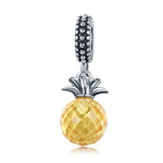 Pingente de Abacaxi da Série Frutas em Prata Esterlina S925 para Pulseiras DIY, SCC150