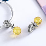 Pingente de Abacaxi da Série Frutas em Prata Esterlina S925 para Pulseiras DIY, SCC150