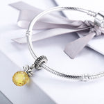 Pingente de Abacaxi da Série Frutas em Prata Esterlina S925 para Pulseiras DIY, SCC150