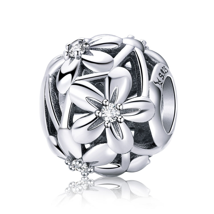 Contas em Forma de Flor com Gota de Óleo em Prata Esterlina S925 para Pulseiras DIY, SCC729