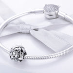 Contas em Forma de Flor com Gota de Óleo em Prata Esterlina S925 para Pulseiras DIY, SCC729
