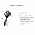 Auricular Bluetooth Empresarial ex-01 Bluetooth 4.1 com Gancho